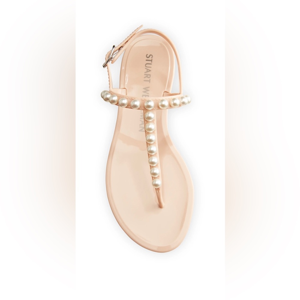 Stuart Weitzman Goldie Pearly Stud Jelly Sandals - image 5